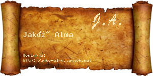Jakó Alma névjegykártya